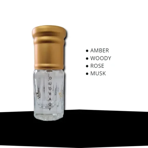 Amber Oud Attar Perfume Oil by Oudraqy with Amber, Rose, Musk and Woody notes.